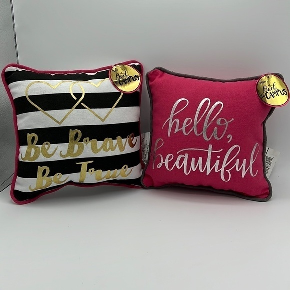 HELLO BEAUTIFUL BE BRAVE BE TRUE BRAND NEW ACCENT PILLOWS - Picture 1 of 5